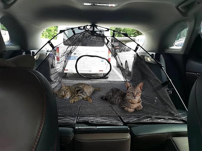 Portable Large Pop Up Pet Cat Tents Enclosures House for Outside Patio Indoor for Cat Puppy Rabbit Small Animals,Quick Opened,Independent or can be Connected to Tunnels
