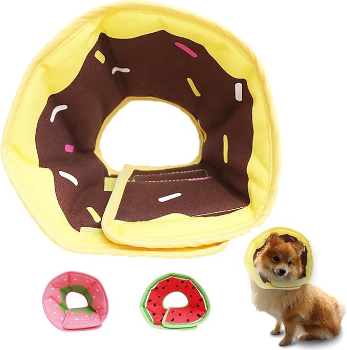Soft Dog Cone, Lightweight Elizabethan Collar for Dogs, Adjustable Soft Cones for Dogs/Cats to Stop Licking After Surgery, Cute Donut Cone of Shame Alternatives for Pets (Medium)