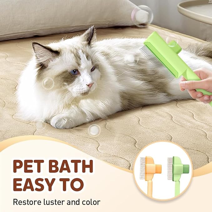 Zen Brush for Cats, Zenbrush Cat Comb, Self Cleaning Pet Comb Grooming Brush, Catdogcomb Pet Grooming for Massaging and Cleaning Shedding Hair (Green)