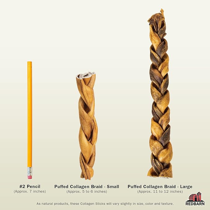 Redbarn Pet Products Collagen Braid - Small, Pack of 25