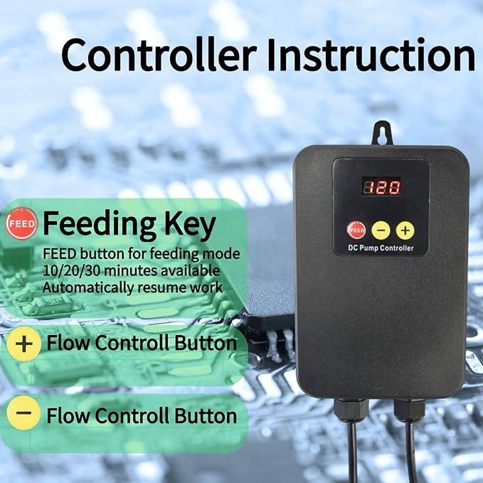 CONQUERALL 5280GPH 130W DC 36V 22.9ft Water Pump Pond Pump Return CHS-20000 Submersible and Inline Running Controller for Aquaculture Oxygenation, Koi Farm,Fish and Shrimp Farming Warranty-3Year