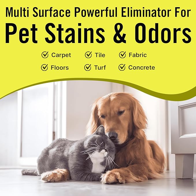 Multi-Purpose Probiotic Enzyme Cleaner, Made in USA - Pet Stain and Odor Remover - Concentrated - Professional & Home Strength Drains, Floors, Bathrooms, Toilets Trash Can, (1 gallon, Citrus)