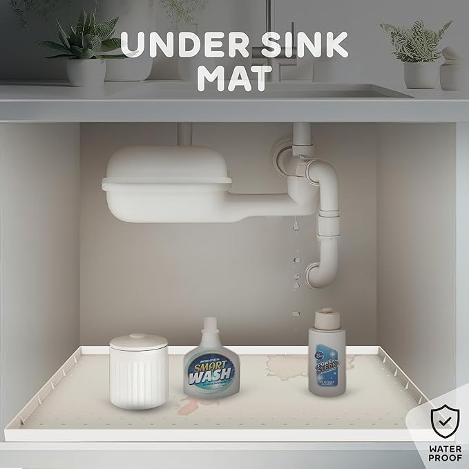 32x24x1” XL Dog Food Mat - All Purpose Under Sink Liner, Washer and Dryer Covers for The Top, Silicone Griddle Mat for Blackstone - Raised Edges Dog Mat for Food and Water Prevent Spill, Waterproof