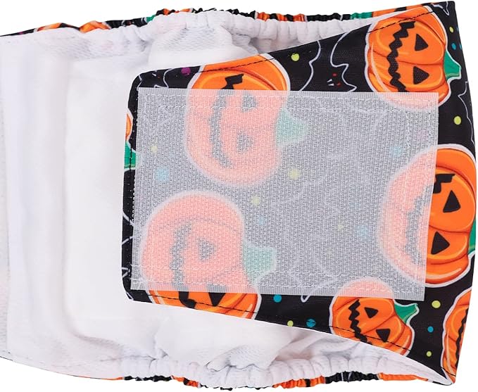 CuteBone Male Dog Diapers Small 3 Pack Halloween Puppy Diapers DM31S