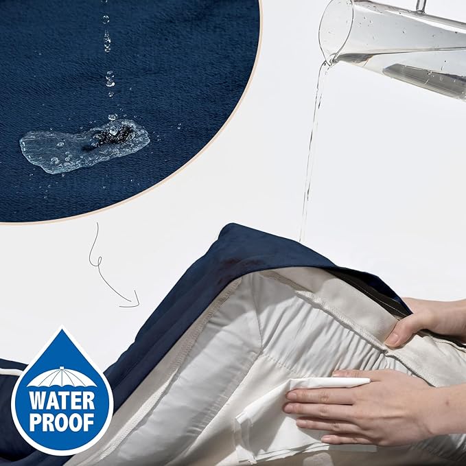 Comfort Expression Medium Dog Beds Waterproof Orthopedic Foam Dog Sofa Beds for Medium Large Dogs Comfy Pet Bed with Washable Removable Cover & Non-Slip Bottom(Medium,Navy Blue)