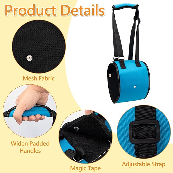 Dog Lift Harness Dog Sling for Large Dogs, Portable Dog Carrier Sling for Back Legs, Ajustable Hip Support Harness for Weak Rear Leg, Assist Senior Disabled Joint Injuried and After ACL