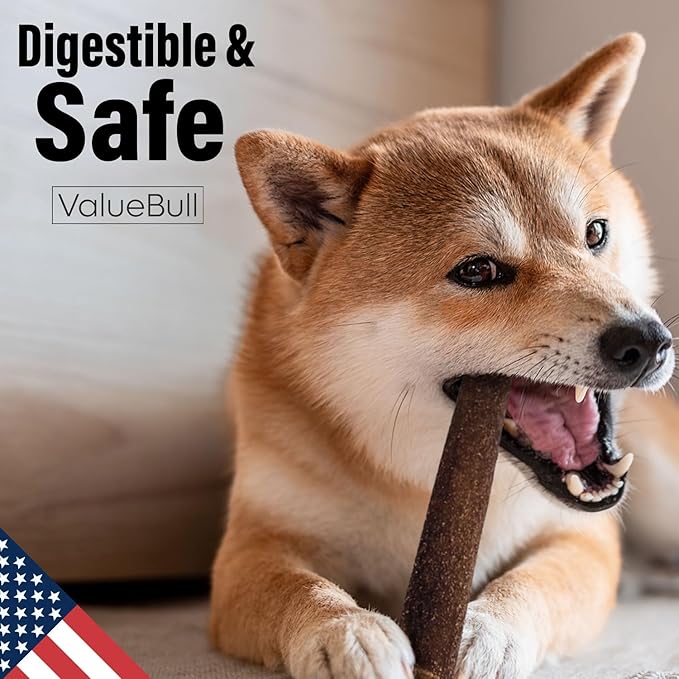 ValueBull USA Collagen Sticks for Dogs, 6 Inch Medium Chews, Natural Long-Lasting Dog Treats, 50 Count - Promotes Joint, Skin & Coat Health with Glucosamine and Chondroitin