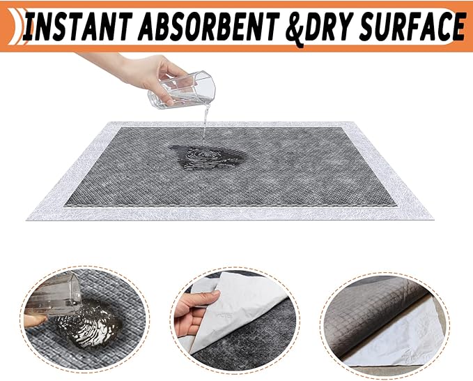 Guinea Pig Bedding, Disposable Guinea Pig Cage Liners, Charcoal Odor Controlling Absorbent Waterproof Pee Pads for Rabbits, Hamster and Other Small Animals. 18''x24'',24 Count