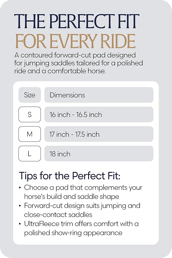 Equinavia Eidsvoll Forward Cut Shaped English Saddle Pad for Show Jumping with Ultra Fleece Trim