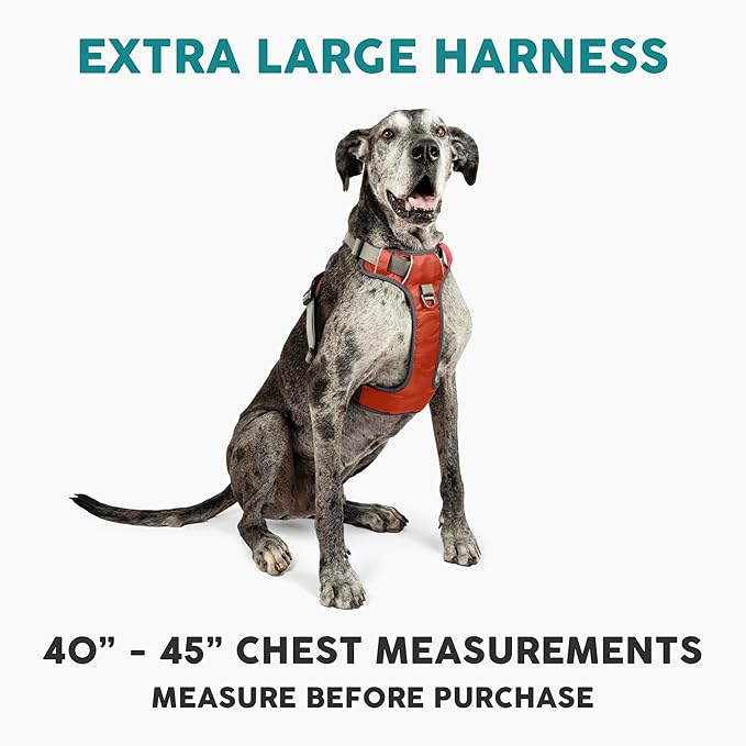 Embark Adventure Dog Harness, Reflective Trim XL Dog Harness for Extra Large Dogs No Pull - Military Grade Nylon, 2 Leash Clips & Gel Lined Handle.
