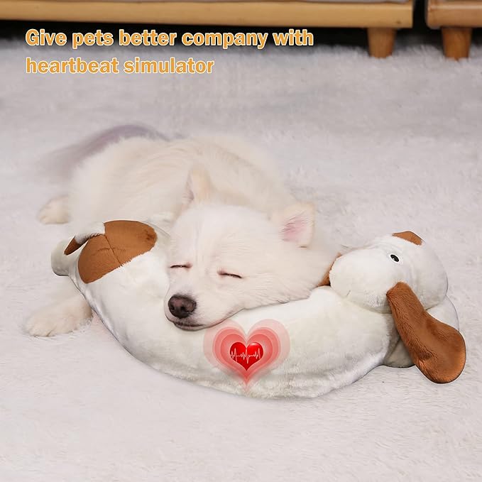 Heartbeat Dog Toy for Puppy- Helps for Dog Anxiety Relief and Calming Aid, Stuffed Animal Anxiety Calming Behavioral Aid Puppy Heartbeat Toy Sleep aid for Dogs Cats Pets