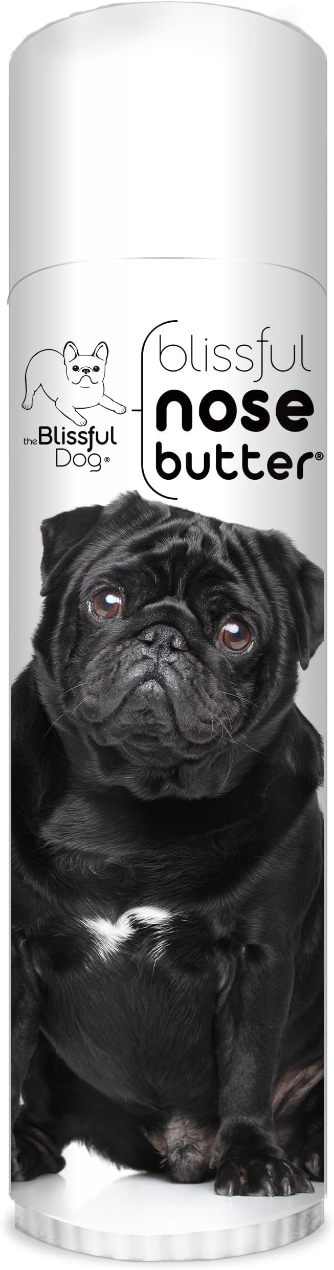 The Blissful Dog Black Pug Nose Butter for Dry, Cracked Skin, Lick-Safe Dog Nose Balm with Moisturizing Shea Butter, Almond, Olive, and Essential Oils, Pet Supplies, Uncented, 0.50 oz.