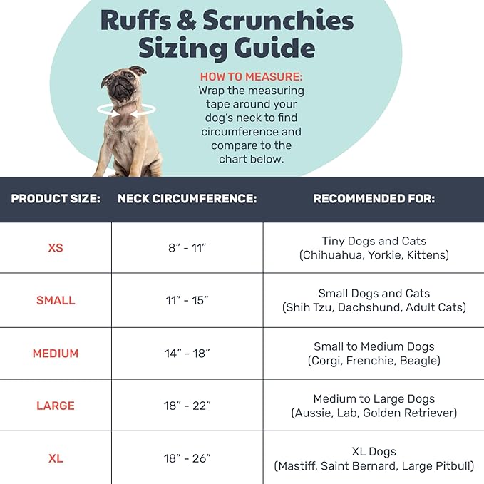 Huxley & Kent Ruff Pet Scrunchy | Buffalo Check (Small) | Festive Christmas/Holiday Neckwear for Dogs/Cats | Fun Stretchable Costume Accessory | Soft Collar with Bells