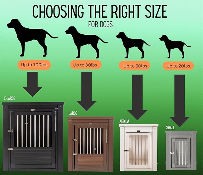 New Age Pet ECOFLEX Dog Crate End Table - Furniture-Style Pet Crate for Crate Trained Dogs - Stainless Steel Tubing & a Latched Closure - 10 Year Manufacturer's Warranty, Medium