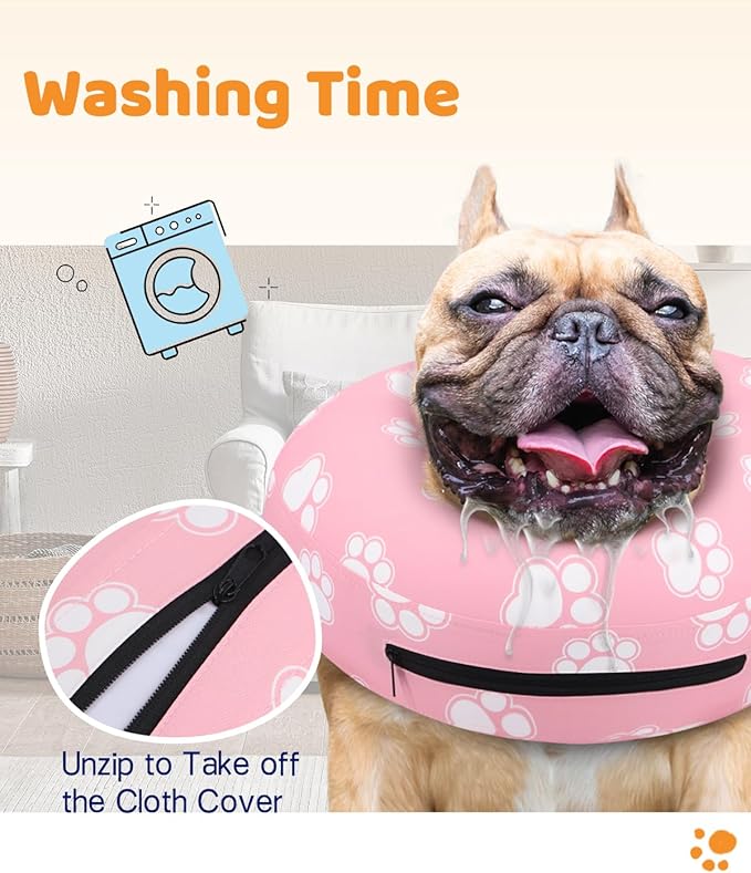 Supet Inflatable Dog Cone Collar Alternative After Surgery, Doggie Neck Donut Collar Recovery ECollar for Post Surgery, Soft Dog Cone for Small Medium Puppies Cats