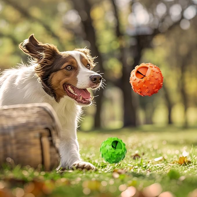 Treat Dispensing Dog Toys - Interactive Cognitive Dog Treat Toy,Puzzle Ball for Puppies & Small Dogs,Promotes Slow Eating, Reduces Stress,Perfect for Fetch,Chewing & Training