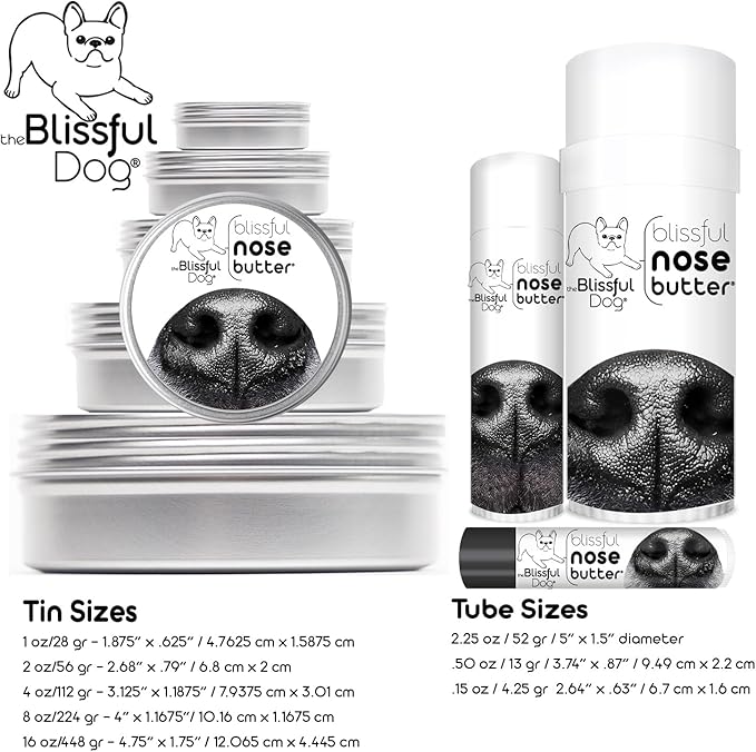 The Blissful Dog Cane Corso Nose Butter for Dry, Cracked Skin, Lick-Safe Dog Nose Balm with Moisturizing Shea Butter, Almond, Olive, and Essential Oils, Pet Supplies, Uncented, 0.15 oz.