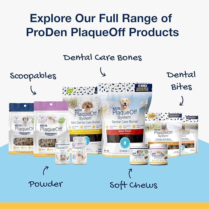 ProDen PlaqueOff Powder for Cats - Plaque & Tartar Reducer, Breath Freshener, Feline Oral Care - 40g