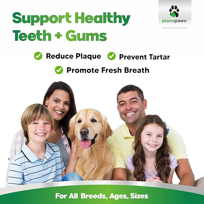Dog Teeth Cleaning Powder - Plaque and Tartar Remover - Dental Powder with Bactase PET - Breath Freshener for Overall Dental Care - Supports Mouth, Teeth, and Gum Health for All Ages and Sizes