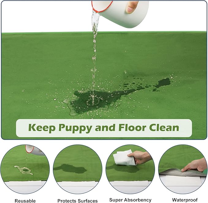 INVENHO Washable Pee Pads for Dogs 72"x72" Reusable Dog Pads Extra Large Upgrade Non-Slip Dog Pee Pads Heavy Absorbency Puppy Pee Pads Quick Dry Whelping Pads/Waterproof Puppy Training Pad