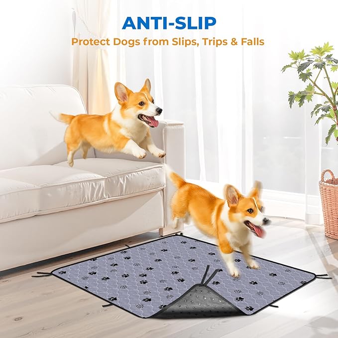Fostanfly Washable Dog Pee Pads Extra Large 72''x80''-2 Pack Instant Absorb Training Pads, Non-Slip Pet Playpen Mat Waterproof Reusable Floor Mat for Puppy/Senior Dog, Housebreaking & Incontinence