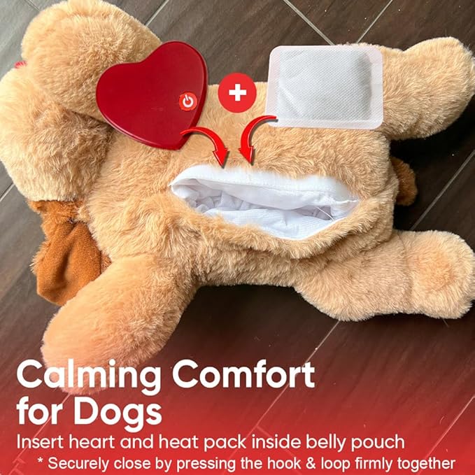 iHeartDogs Heartbeat Puppy Toy - Comfort Cuddler Pillow - Dog Anxiety Toy