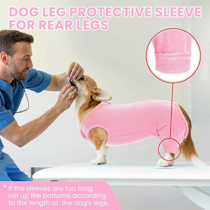 Nanaki Dog Wound Care Shirt, Dog Leg Sleeve To Stop Licking Rear Leg And Abdomen, Doggy Surgery Suit Female Spay,Doggy Onesie For Surgery Female Male, Pet Surgical Recovery Suit Pet Wound Heal Clothes
