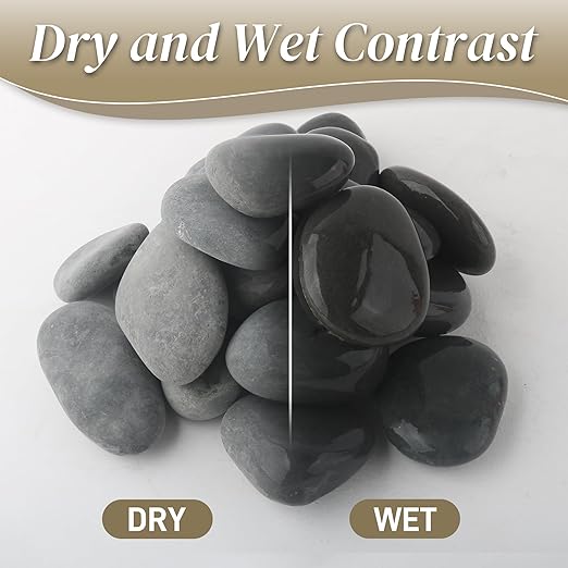 5 lbs Mexican Beach Pebbles, 2-3 Inch Decorative River Rocks for Fish Tank Aquarium Fountain, Decorative Pebbles for Garden Landscaping, Home Décor, Outdoor Paving Walkways Pathways Backyard