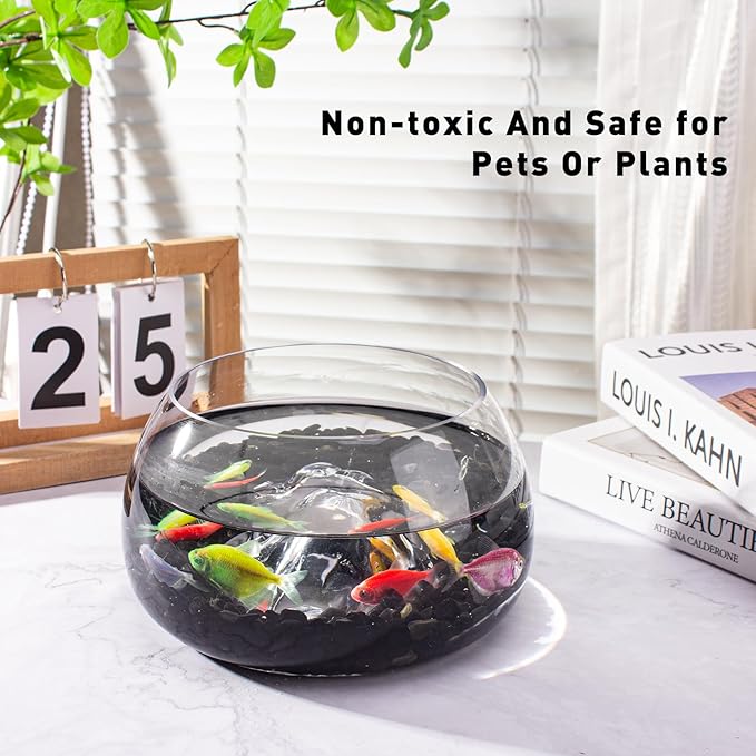 0.5 Lb/230g Black Aquarium Gravel Rocks Fish Tank Marbles Pebbles Small, Polished Natural Tumbled Healing Crystal Chips Bulk Crushed Stones for Crafts|Fish Turtle Tank|Home Decoration - 7-9m