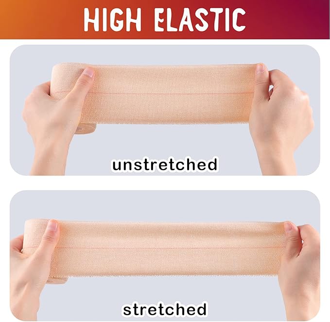 Nuanchu 16 Rolls Elastic Adhesive Bandage Tape Self Adherent Cohesive Flexible Stretch Elastic Athletic Tape for Sports Ankle Knee and Wrist, Vet Wrap for Horses Pets Cats Dogs(2 Inch x 5 Yard)