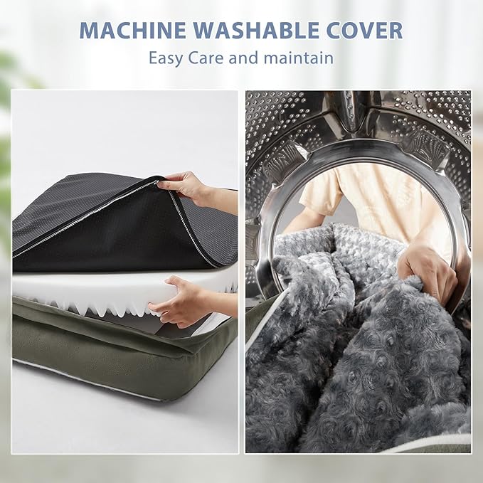 BFPETHOME Orthopedic Dog Beds for Large Dogs-Waterproof Sofa Pet Bed with Removable Washable Cover, Big Dog Bed with Waterproof Lining and Nonskid Bottom,Pet Bed for Large Dogs