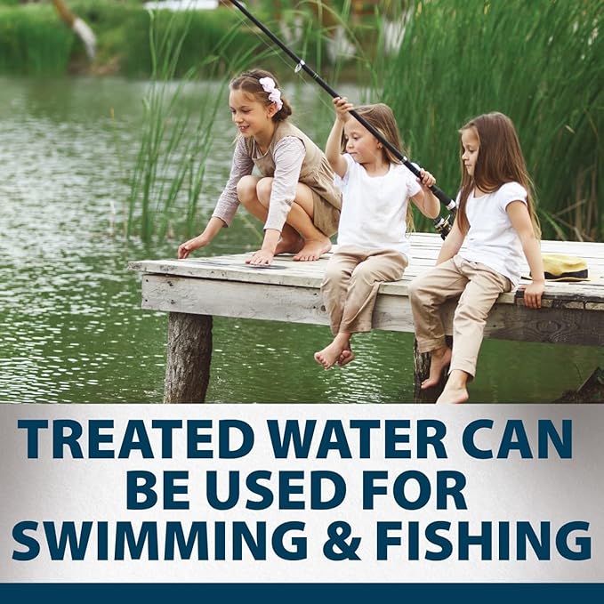 Airmax Pond Dye Plus, Twilight Blue Colorant & Natural Beneficial Bacteria, Large Pond & Lake Water Clarifier & Color Treatment, Shade Plants & Algae from Sunlight, Fish & Livestock Safe, 1 Gallon