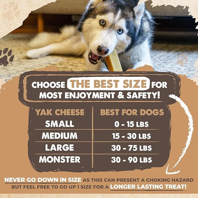 Mighty Paw Yak Cheese Chews for Dogs | All-Natural Long Lasting Treats. Odorless and Great for Oral Health. Limited-Ingredient Chews for Puppies & Power-Chewers (Large, 12 Pack)1 Count (Pack of 1)