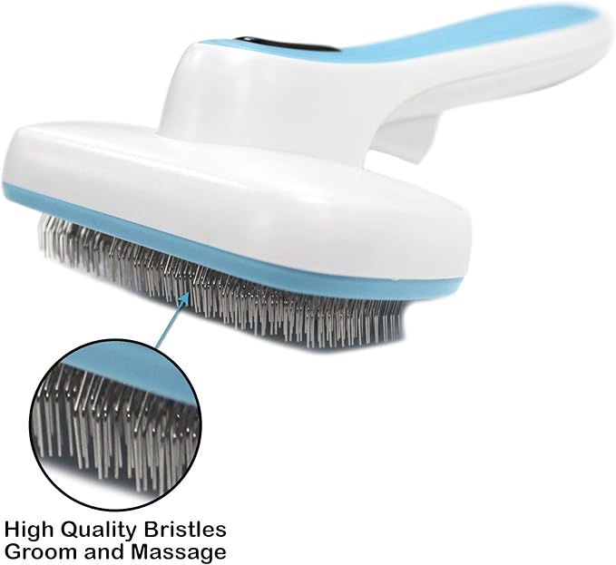 Pets First Premium Dog Brush & CAT Brush Self Cleaning Dog Slicker Hair Brush Easy to Clean Best Pet Grooming Brushes Shedding Grooming Tools for Dogs and Cats. Beautiful Gift for The Groomer!