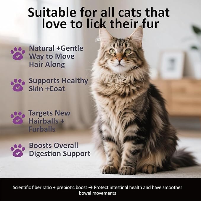 Hairball Treats for Cats - Hairball Remedy Chews with Omega 3&6, Psyllium Husk, Zinc & Biotin - Salmon Flavor for Hairball Control, Digestive Health & Skin Support, 100ct (ND-044)