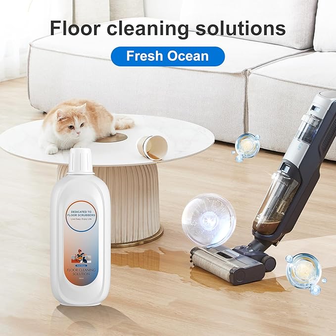 Floor Cleaning Solution Compatible With Tineco , Deep Cleans for Multiple Hard Floors, Suitable With All Robot Vacuums with Mopping and Cordless Wet/Dry Vacuum Mop Cleaner (Fresh Ocean 2 Bottle)