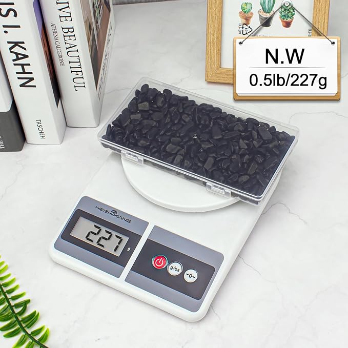 0.5 Lb/230g Black Aquarium Gravel Rocks Fish Tank Marbles Pebbles Small, Polished Natural Tumbled Healing Crystal Chips Bulk Crushed Stones for Crafts|Fish Turtle Tank|Home Decoration - 7-9m