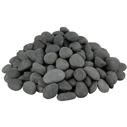 40lbs Black River Rocks, 1-2 Inch Natural Unpolished Bulk Pebbles, Hand-Picked Premium Stones for Landscaping and Garden Design, Fish Tank, Flower Pots, Pathways and Backyard