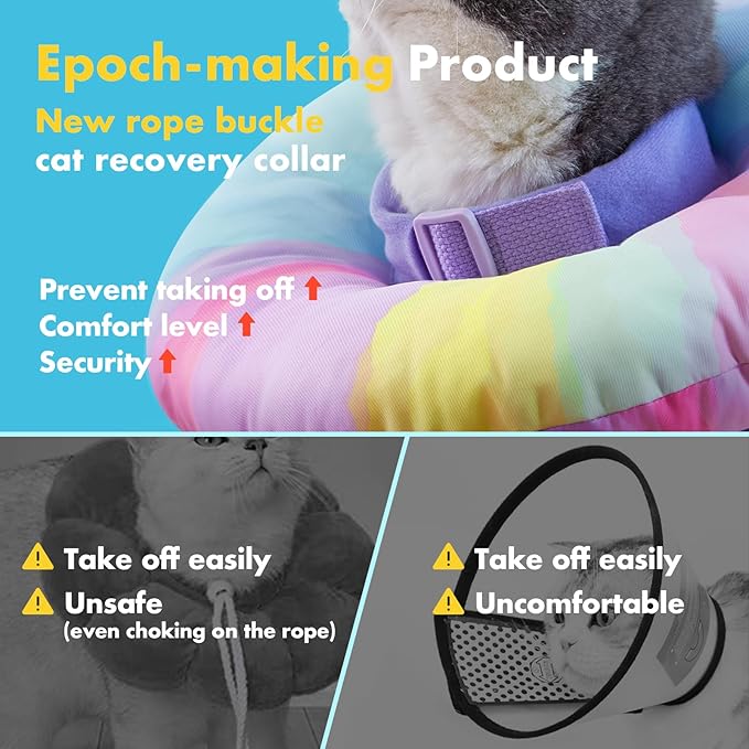 EWES Cat Cone Collar Soft L Size,Alternative Neck Cones to Stop Licking,Comfy Elizabethan Collars After Surgery Neuter,Donut Collar for Pet Cat Dog Kitten e Collar Recovery Shame
