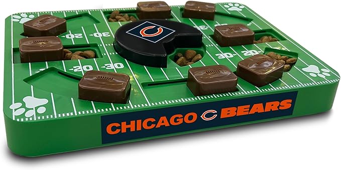 Pets First NFL Chicago Bears Puzzle Toy, Puzzle Treat Dog Toy, Interactive Dog Treat Toy, Dog Puzzle