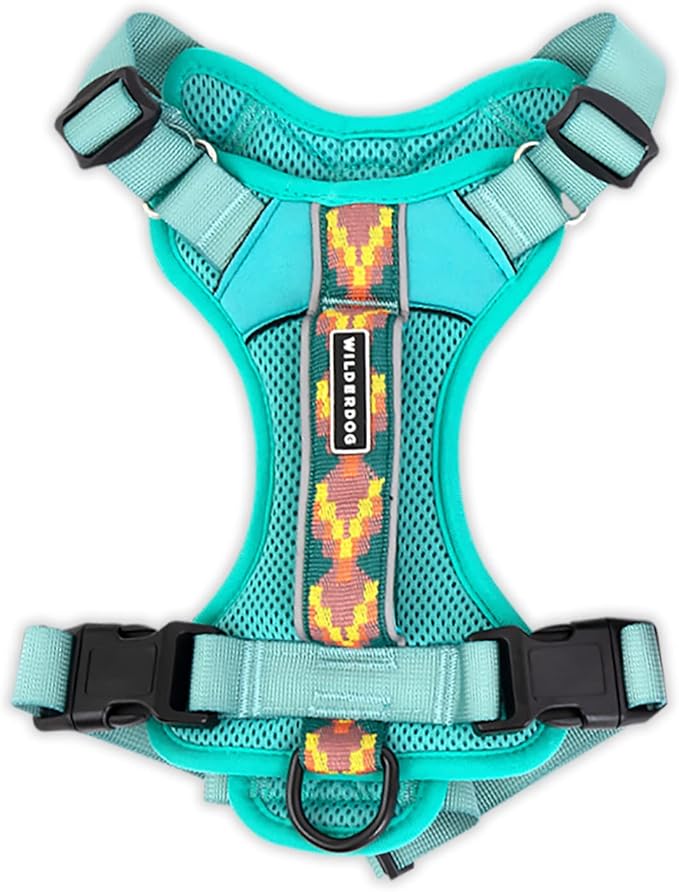 Wilderdog Lightweight Dog Harness with Reflective Straps - Large - Seafoam