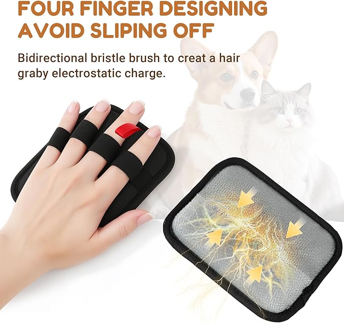 1PCS Pet Hair Remover Glove,Electrostatic Pet Hair Removal,Reusable Cat & Dog Hair Removal for Couch,Furniture,Clothing & Bedding,Carpet,Car Seat...Lint Mitt for Pet Hair,Upgraded Fur Remover Tool