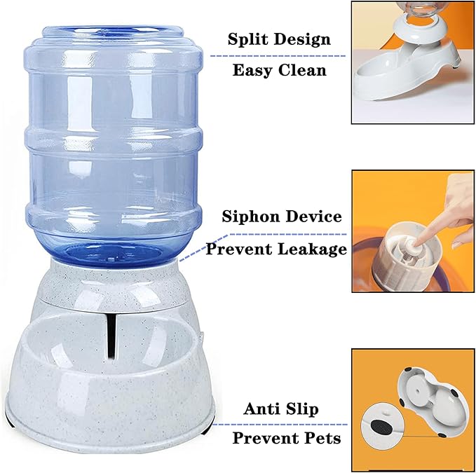 Automatic Dog Water Dispenser, 3 Gallon| 11L Gravity Automatic Pet Water Dispenser Station, Pet Waterer for Dogs and Cats, Large Capacity Water Feeder