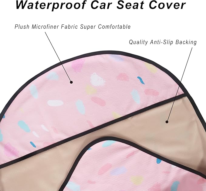 Car Seat Cover Protector Front Seats,for Gym Workout,Running,Swimming,Beach and Hiking,Waterproof Sweat Towel Bucket Seat Covers for Cars SUV Trucks (Pink Marbling, 1Pcs)