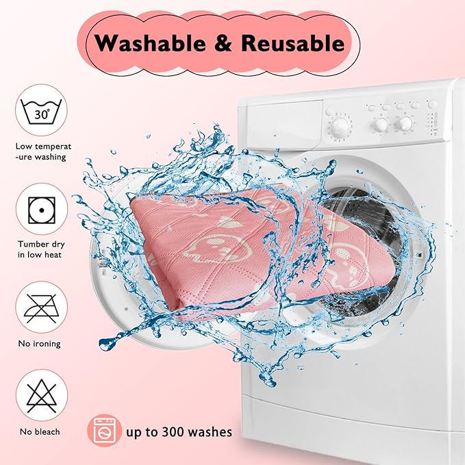 4 Pack Guinea Pig Bedding - Washable Guinea Pig Liners for C&C 2x1 Cage, Waterproof Reusable & Anti Slip Pee Pads Super Absorbent Mats for Small Animal Rabbit Hamster Rat (Pink, 28 x 14 Inch)