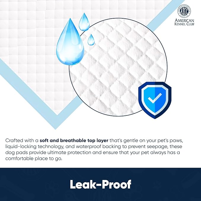 AKC Advanced Puppy Pads with Color-Changing Health+ Indicator and Ultra Absorbent Quick Dry Gel – 28"x30" Leakproof Training Pads for Dogs – Fresh Scented – 50 Count, X-Large