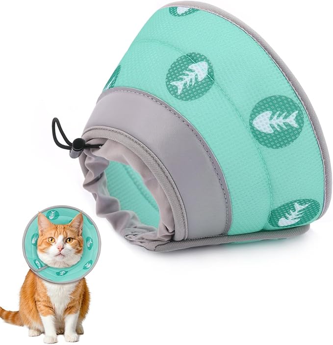Cat Cone Collar Soft to Stop Licking After Surgery Cat Recovery Collar for Small Large Cats Adjustable Elizabethan Collar