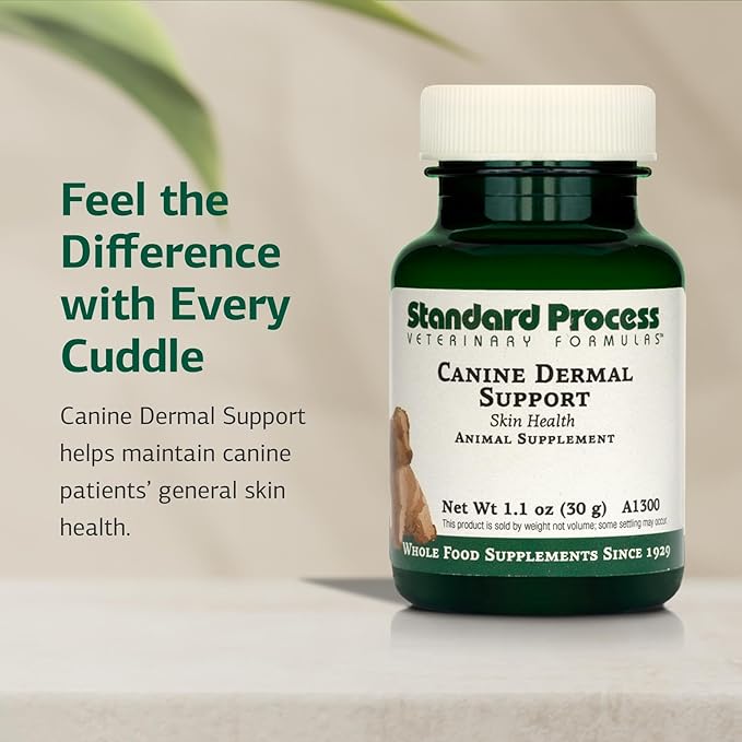 Standard Process Canine Dermal Support - Skin & Adrenal Gland Support Supplement - Comprehensive Skin Health Support Supplement for Dogs - Daily Immune & Liver Support Powder - 30 g
