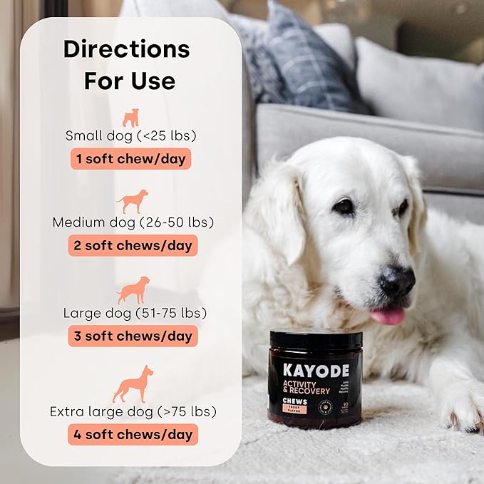 Joint & Recovery | 2-in-1 Joint & Muscle Chews. Help Reduce Pain & Increase Daily Activity. Helps with Arthritis and Pain Prevention. Tasty Trout Flavor.