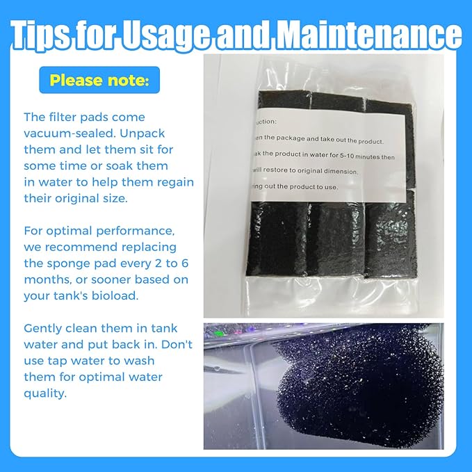 AQUANEAT 12-Pack Pre-Filter Sponge for Aquarium Shrimp Fry Fish Tank Filter Intake 0.6 Inch, Replacement Foam Cover